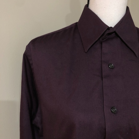 *GEOFFREY BEENE* Men's Fitted Sateen Button Down Shirt Size Small - Picture 3 of 6
